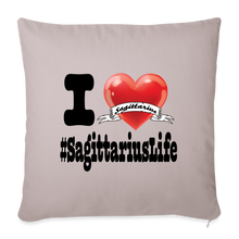 Load image into Gallery viewer, Sagittarius - iHeart Throw Pillow Cover - light taupe