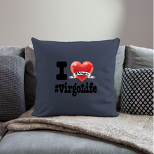 Load image into Gallery viewer, Virgo - iHeart Throw Pillow Cover - navy