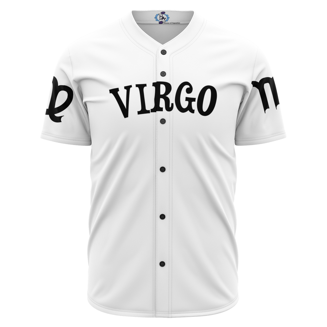 Virgo - White Baseball Jersey