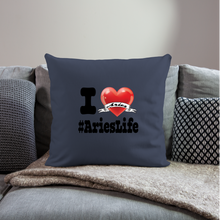 Load image into Gallery viewer, Aries - iHeart Throw Pillow Cover - navy
