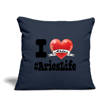 Load image into Gallery viewer, Aries - iHeart Throw Pillow Cover - navy
