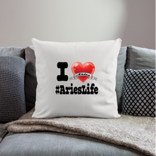 Load image into Gallery viewer, Aries - iHeart Throw Pillow Cover - natural white
