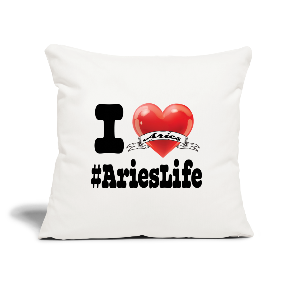 Aries - iHeart Throw Pillow Cover - natural white