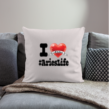 Load image into Gallery viewer, Aries - iHeart Throw Pillow Cover - light taupe
