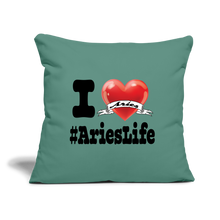 Load image into Gallery viewer, Aries - iHeart Throw Pillow Cover - cypress green
