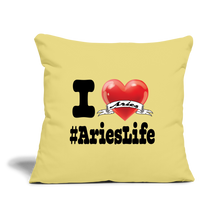 Load image into Gallery viewer, Aries - iHeart Throw Pillow Cover - washed yellow
