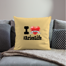 Load image into Gallery viewer, Aries - iHeart Throw Pillow Cover - washed yellow
