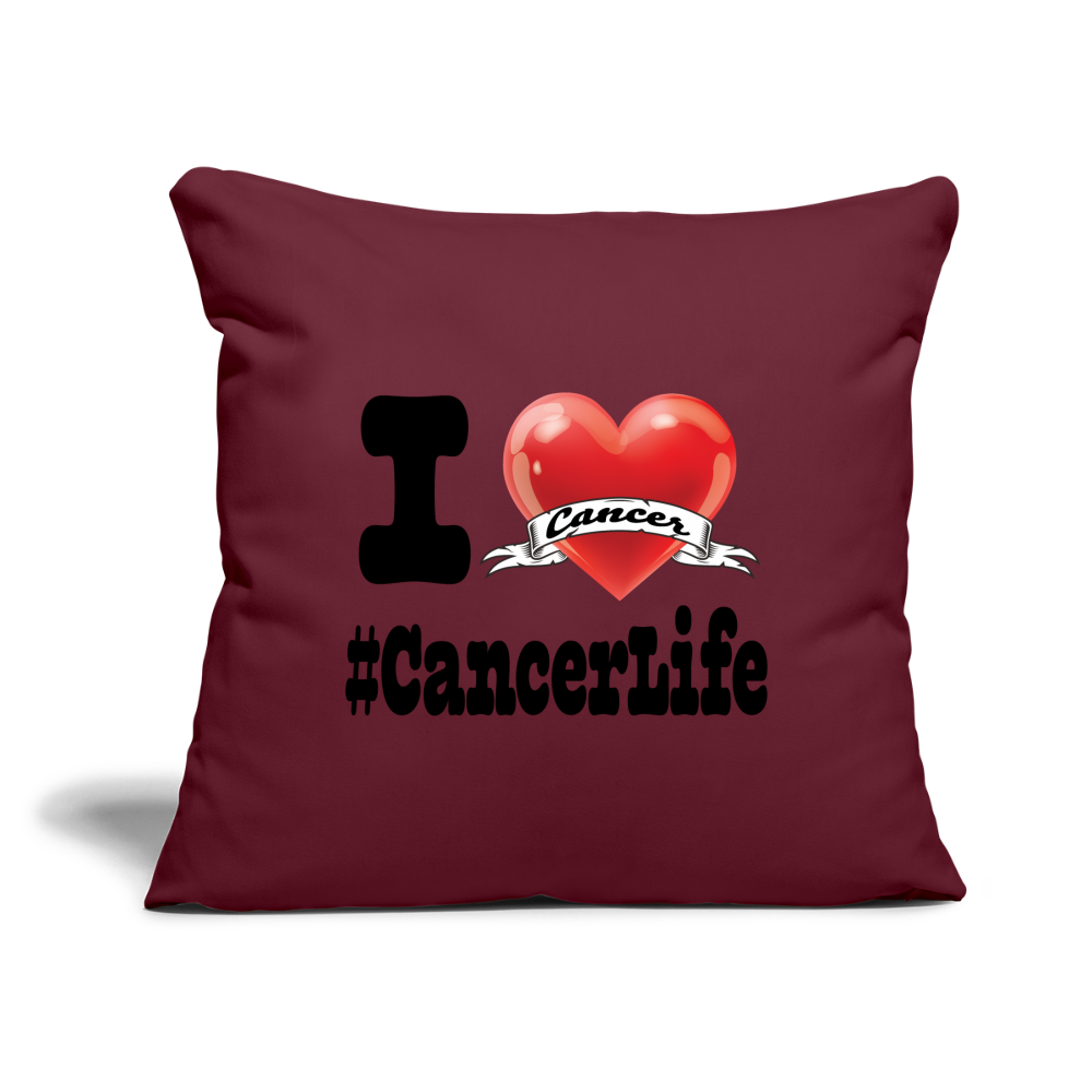 Cancer - Throw Pillow Cover - burgundy