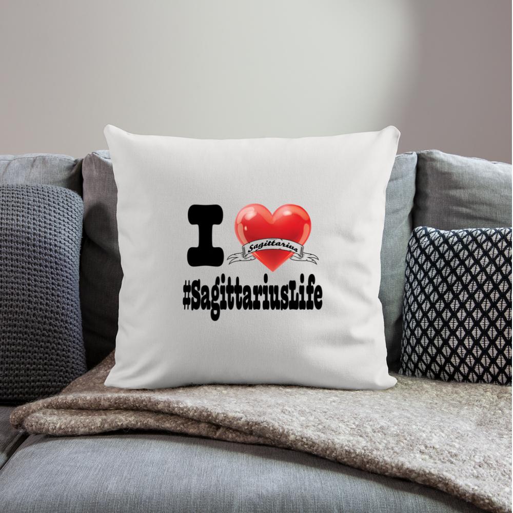 Sagittarius - iHeart Throw Pillow Cover - natural white