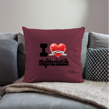 Load image into Gallery viewer, Sagittarius - iHeart Throw Pillow Cover - burgundy
