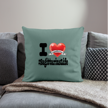 Load image into Gallery viewer, Sagittarius - iHeart Throw Pillow Cover - cypress green
