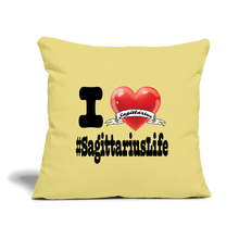 Load image into Gallery viewer, Sagittarius - iHeart Throw Pillow Cover - washed yellow
