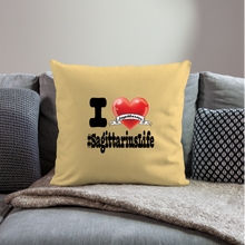 Load image into Gallery viewer, Sagittarius - iHeart Throw Pillow Cover - washed yellow
