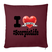 Load image into Gallery viewer, Scorpio - iHeart Throw Pillow Cover - burgundy
