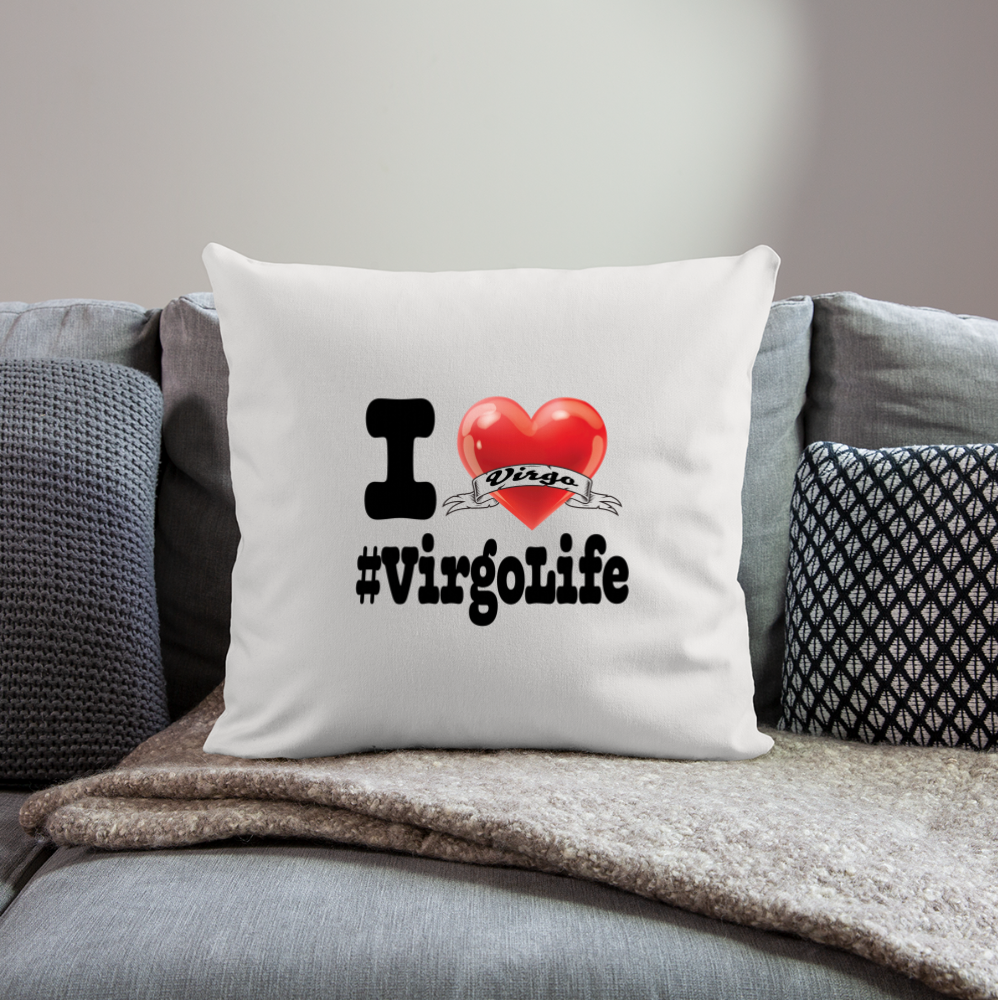 Virgo - iHeart Throw Pillow Cover - natural white