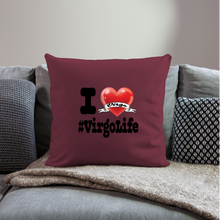 Load image into Gallery viewer, Virgo - iHeart Throw Pillow Cover - burgundy
