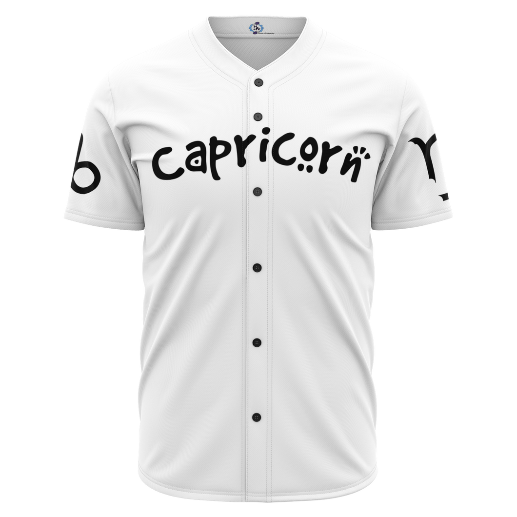 Capricorn- White Baseball Jersey